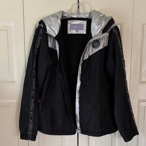Madden Girl Black Silver Lightweight Jacket #Streetwear vibe #shine #Trendy Sz L